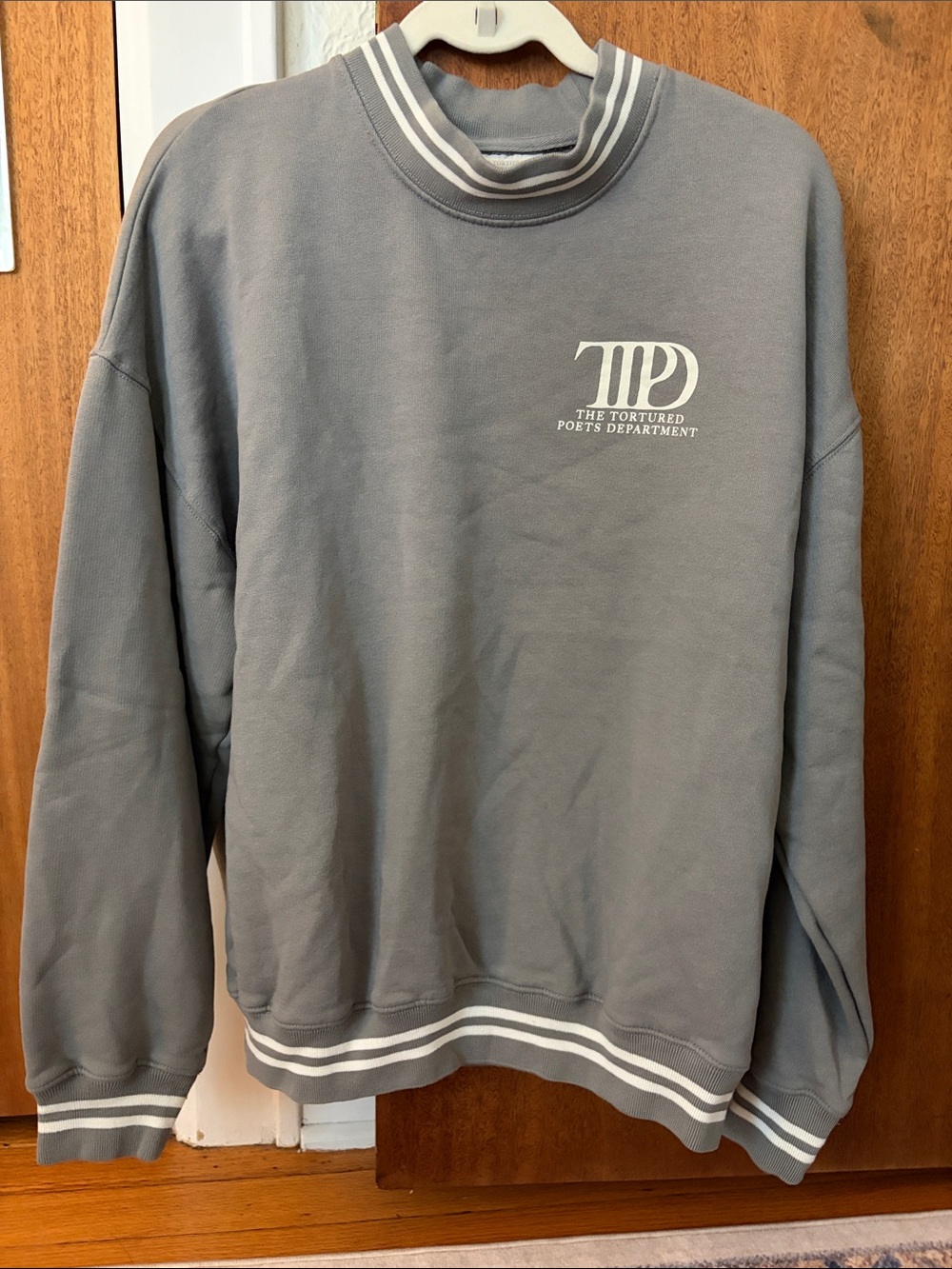 Taylor Swift Tortured Poets Department Grey Crewneck Sweater
